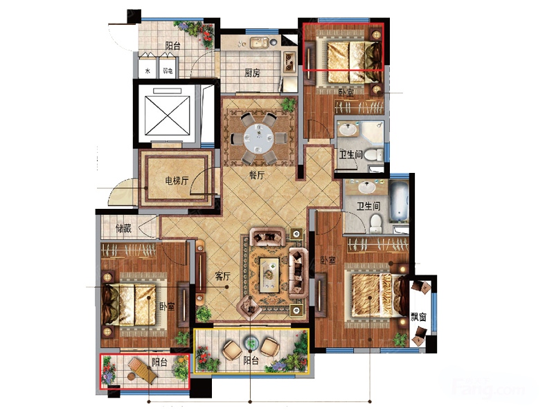 美式风格三居室装修案例，141.8平米的房子这样装才阔气！-长泰国际社区装修