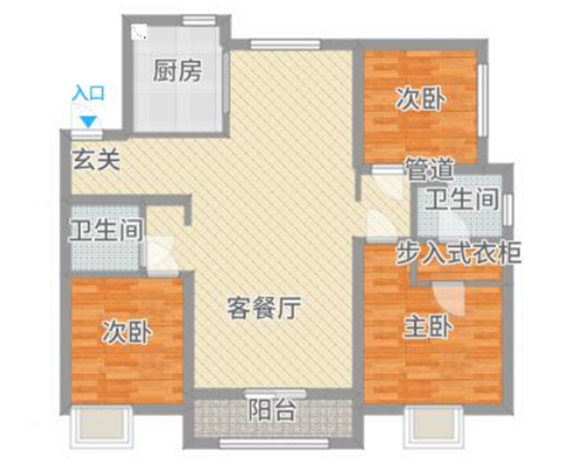赞城 三室一厅二卫 143平米 新中式 