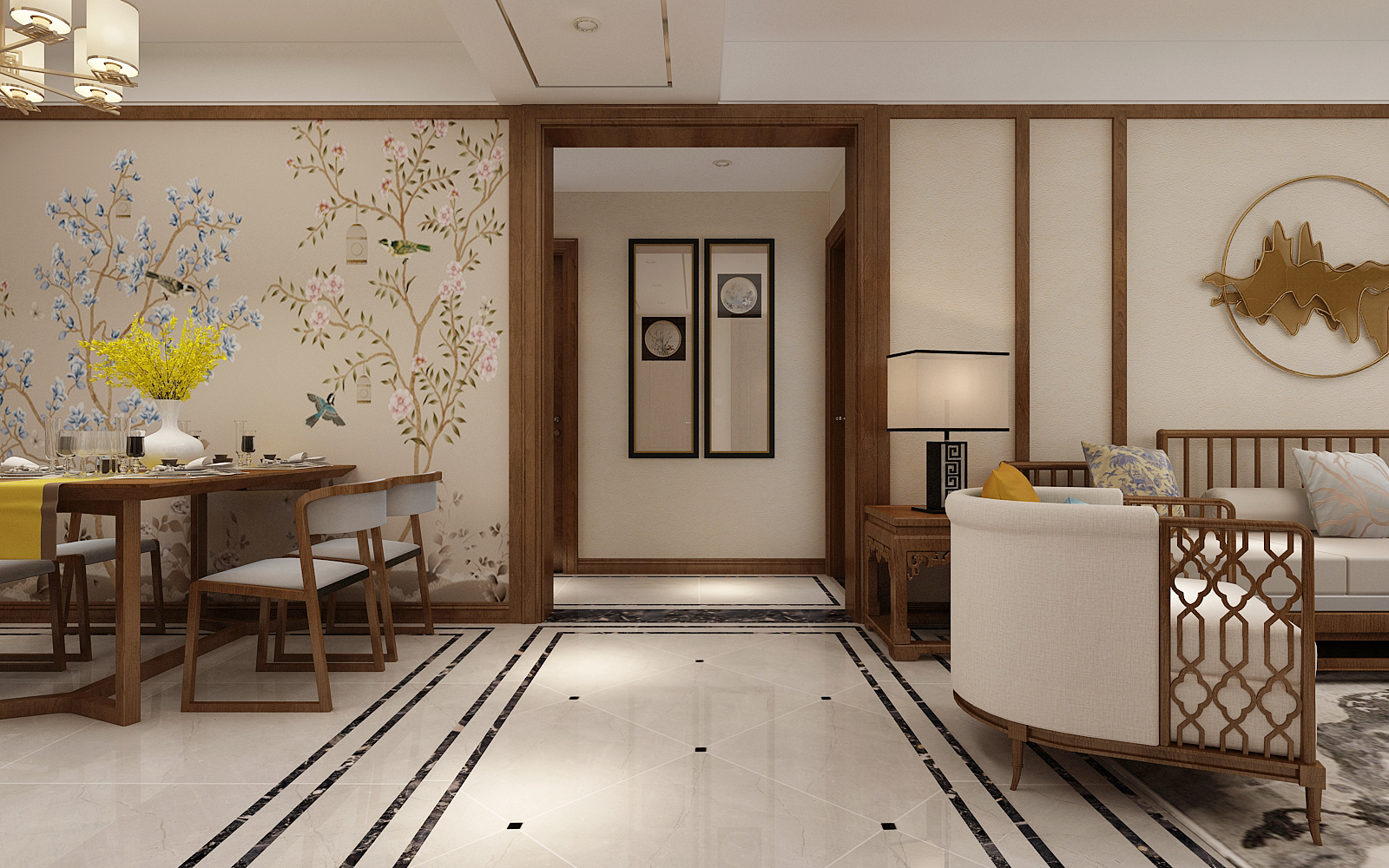 牡丹园新中式风格三居室140平米