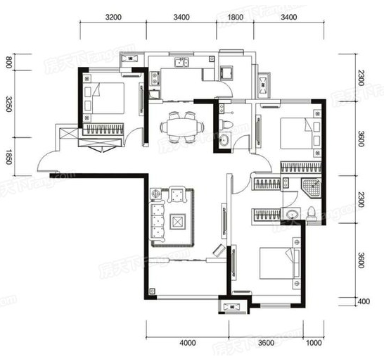 现代风格三居室装修案例，127平米的房子装修多少钱？-招商依云曲江装修