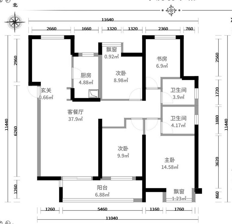 144平米现代风格四居室，预算18万，点击看效果图！-华润翡翠城装修