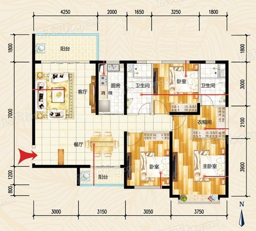 新房136.7平米三居室现代风格，装修只用了5万，谁看谁说划算！-恒大帝景装修