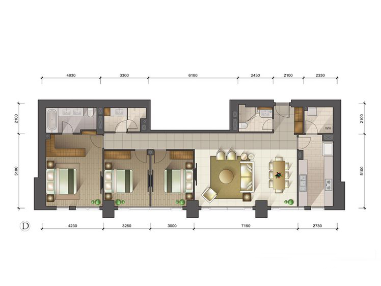 180平米三居室的现代风格案例，全包只花13万！-天津雅颂居装修