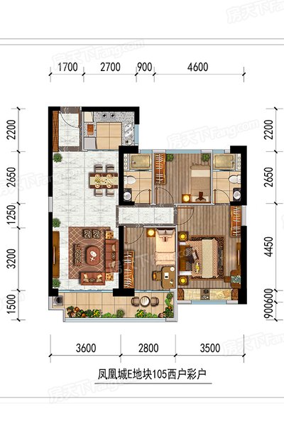 西安碧桂园凤凰城三居室温馨新中式装修设计案例