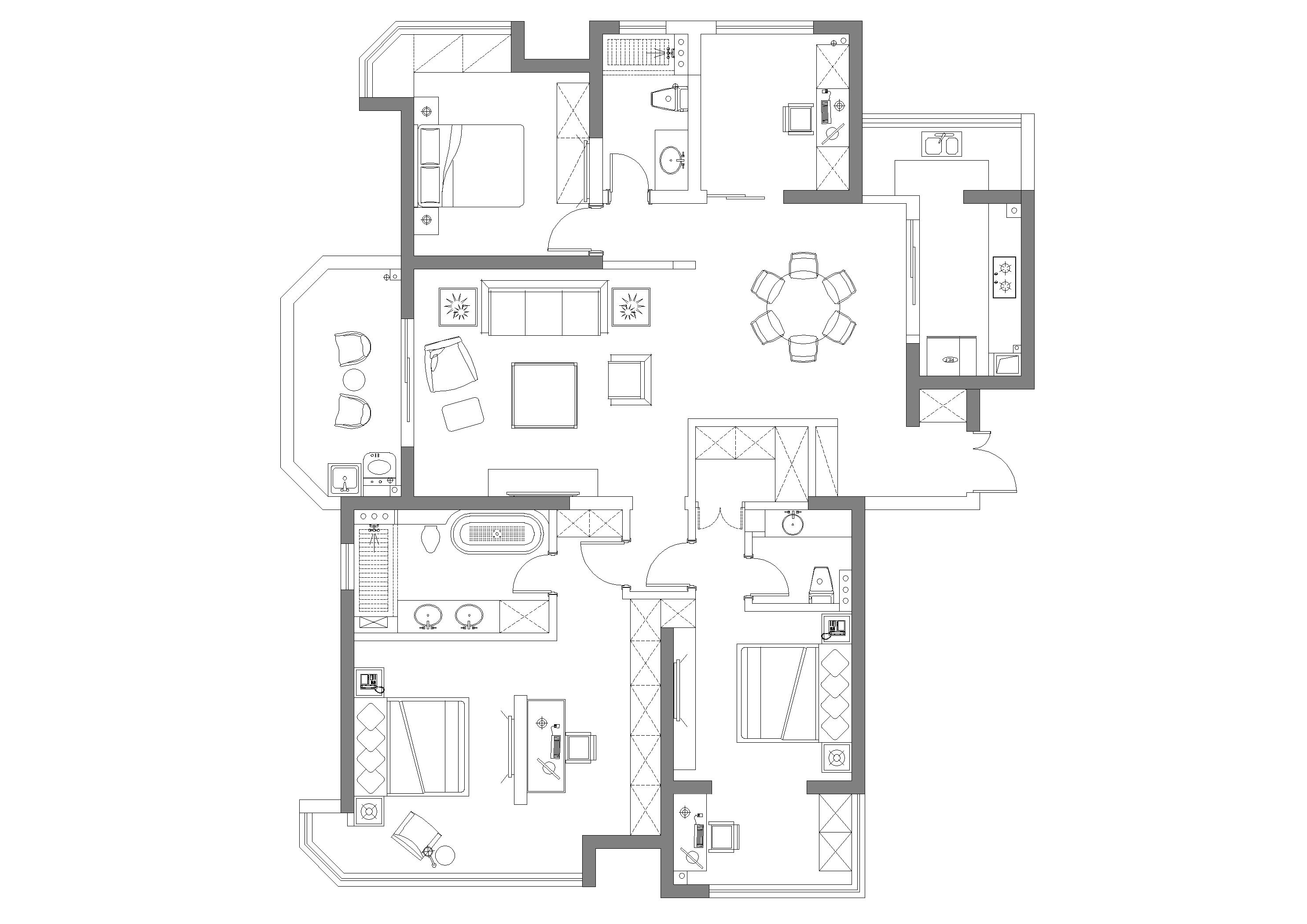 180平方自建房户型图图片