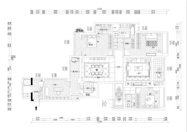 青马别墅设计▏雅居乐御宾府210平米美式风格