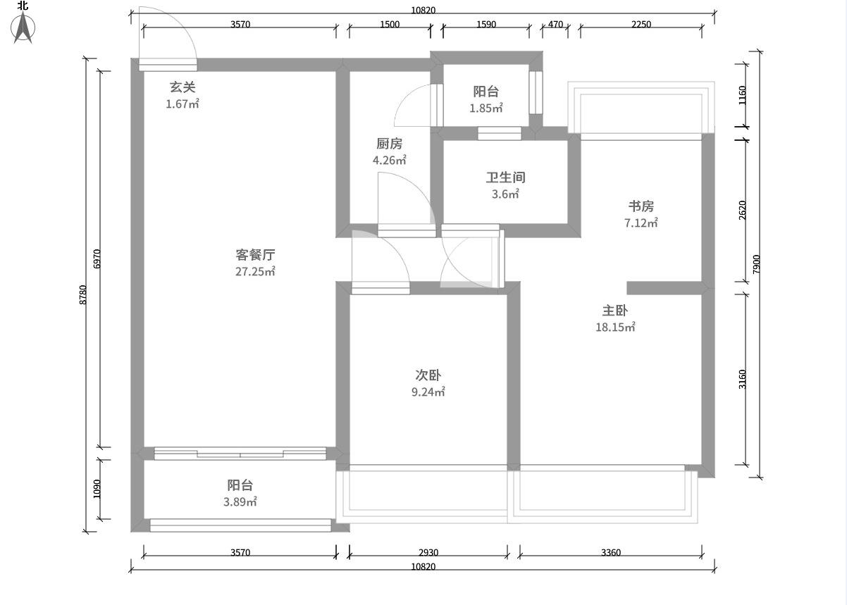 现代风格三居室装修案例，97平米的房子装修多少钱？-尚上名筑装修