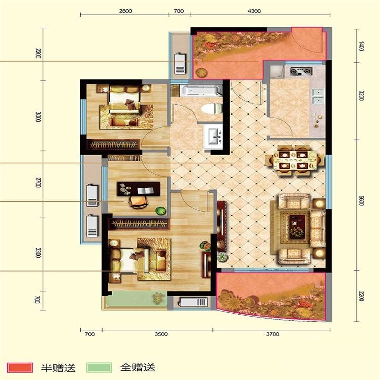 89平米的房子能装修成什么效果？混搭风格二居室装修案例！-武汉国博新城装修