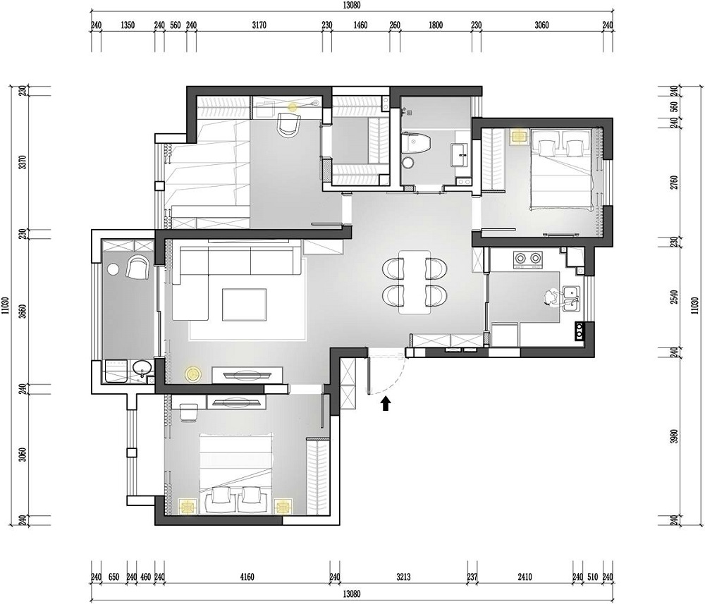 三居室的房子，足足110平米，如果用全包方式15万元是不是很划算？-上海春城装修