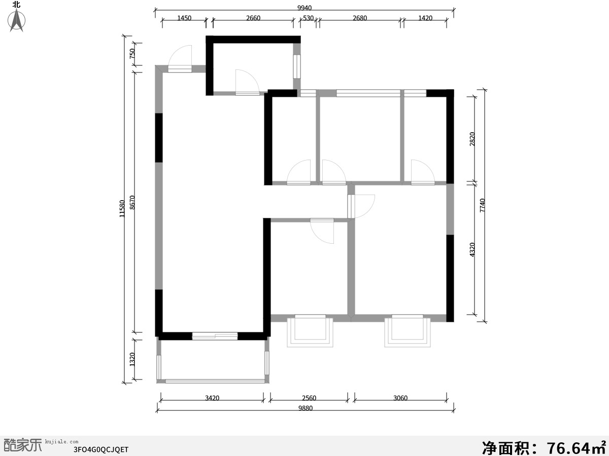 蓝光林肯公园户型108㎡