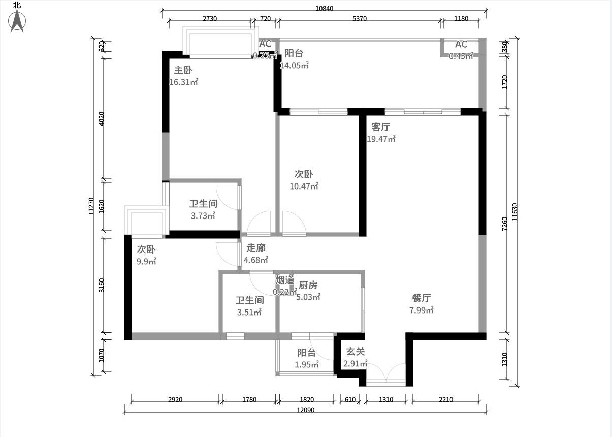 远洋万和城143平米三居室风格设计！