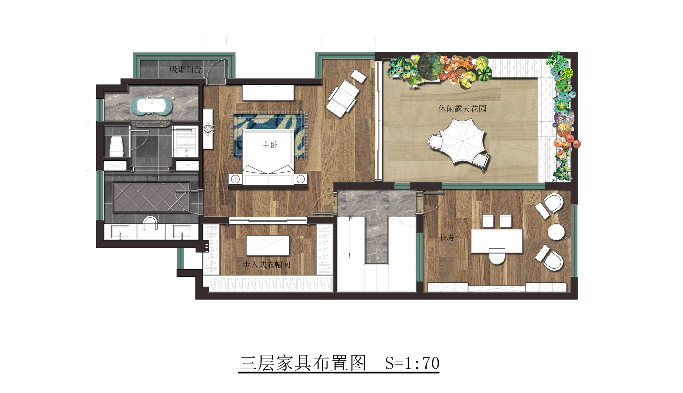 金地自在城354平简欧风格装修效果