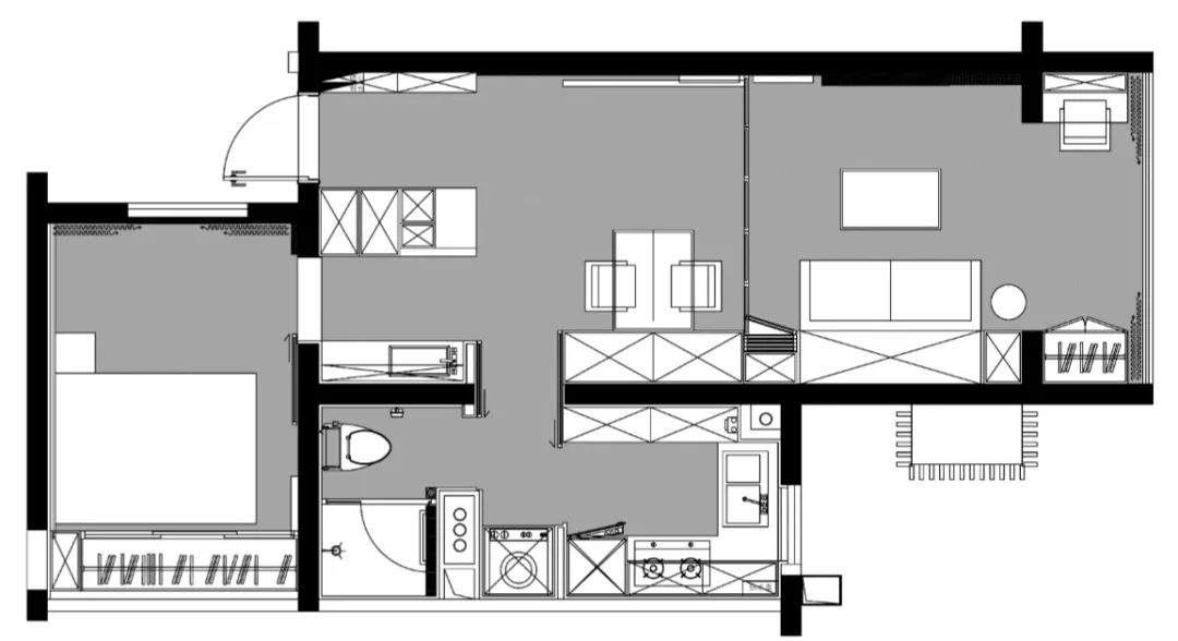 45平米一居室的简约风格案例，只花7万！-金辉世界城·金寓装修