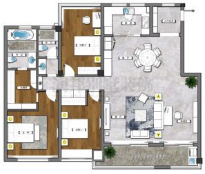 168平米三居室的中式风格案例，半包只花16万！-阿卡迪亚装修