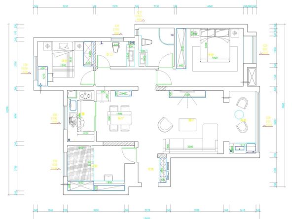 120平米三居室设计说明，4万元装修的北欧风格有什么效果？-世茂都装修