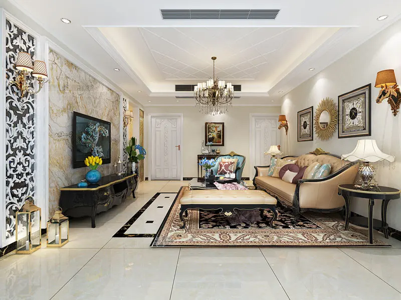 现代三居室120平米6.8万_正泰玫瑰园装修案例-宜昌房天下家居装修网