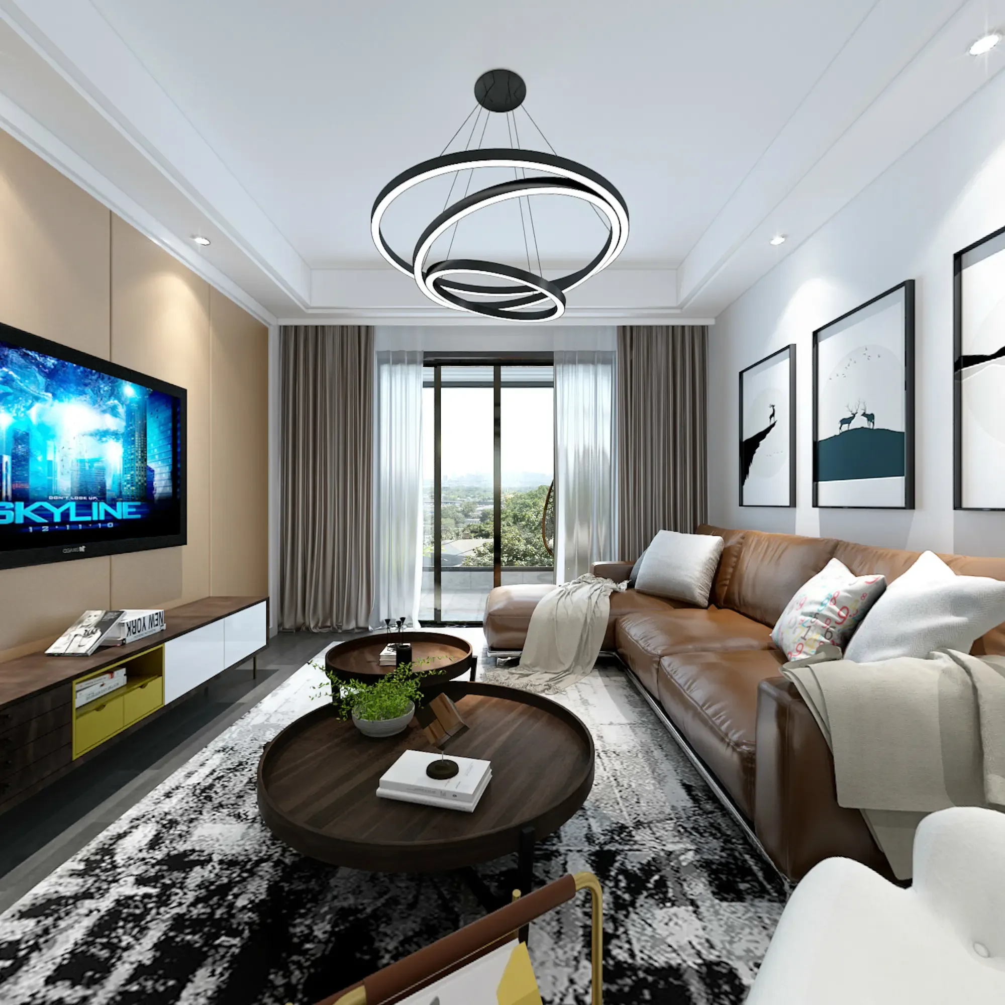 弘阳时光里90平方米现代风格装修效果图