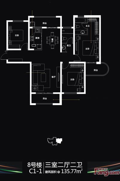 北欧高级灰国润城三居室装修设计效果图
