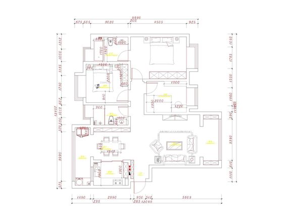 融科金月湾三居室北欧风格设计效果图！
