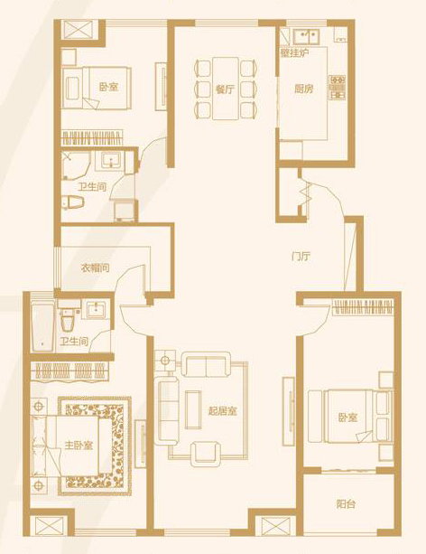 127平米的三居室要怎么装修才出其不意，选择现代风格准没错！-融侨华府装修
