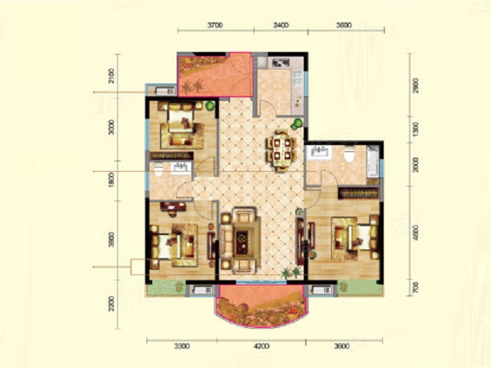 朋友买的131.01平米三居室，全包一共才花12万，这美式风格太美了！-武汉国博新城装修
