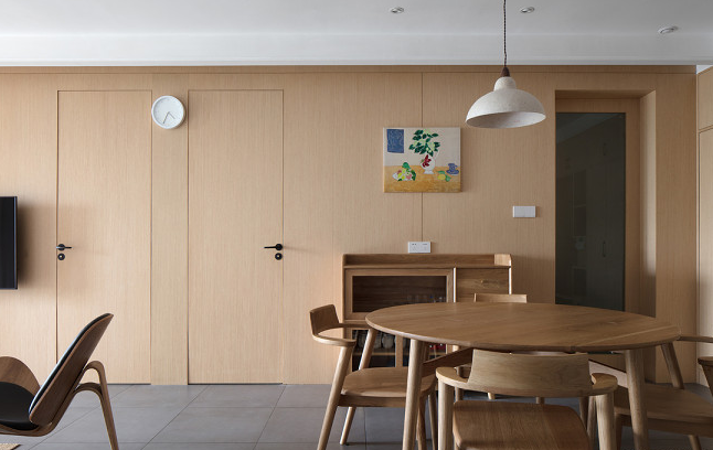 134平米的二居室装修案例欣赏，将日式风融入到现代生活当中。-才茂公寓装修