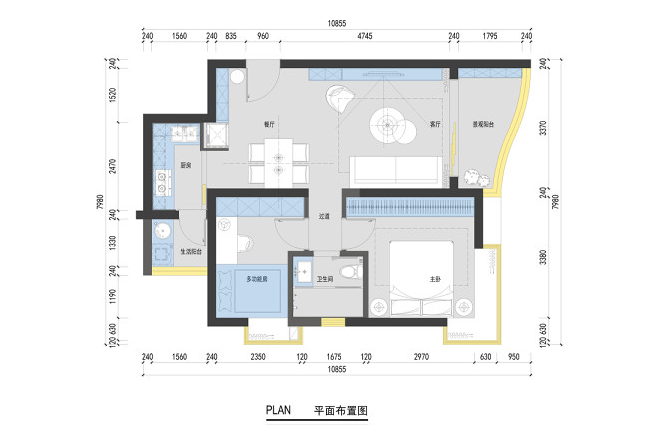 面积70平米的房子好不好？现代风格装修案例！-泰禾大城小院装修