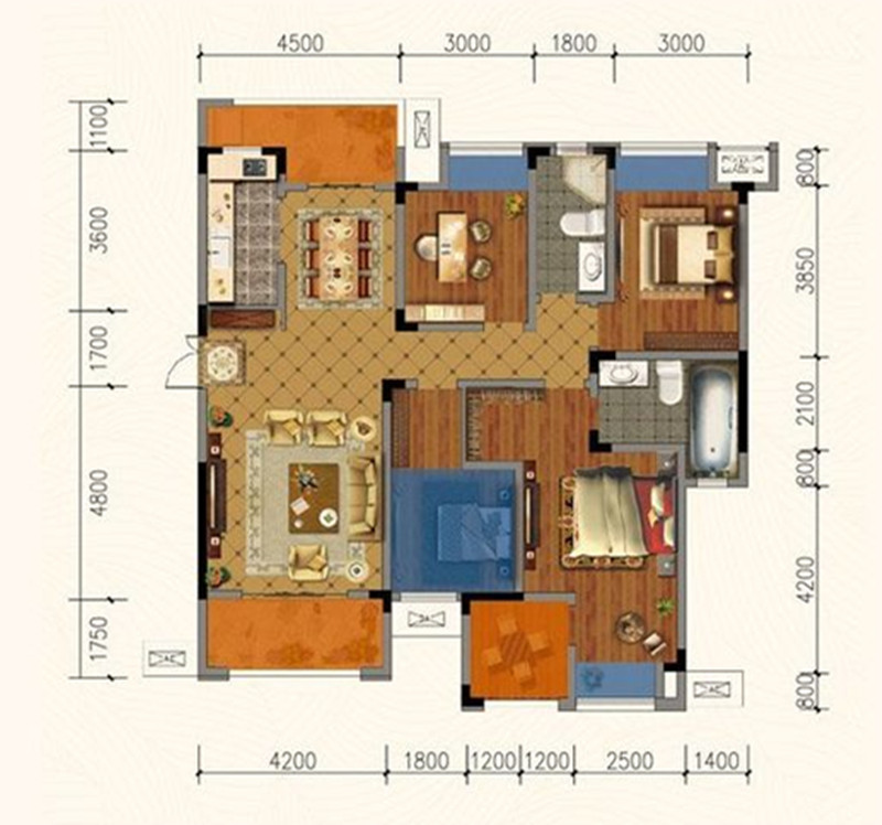 135平米三居室的现代风格案例，半包只花10万！-天明居装修
